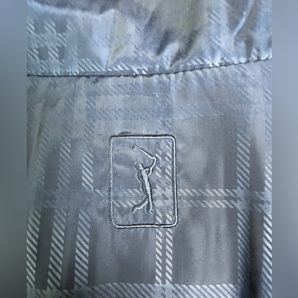 PGA TOUR Men Plaid Windbreaker Jacket Sz M Navy Golf Core Light 1/4 Zip Pullover - Picture 9 of 9